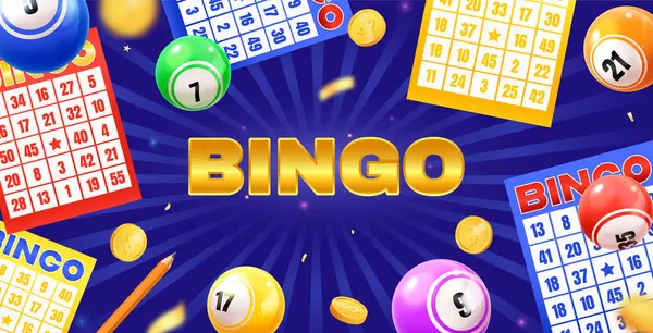 Realistic 3d bingo background composition
