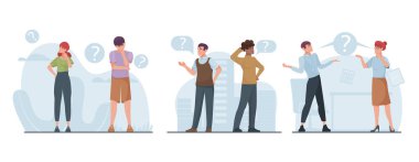 İnsanlar düz tasarımla kompozisyonlar soruyorlar