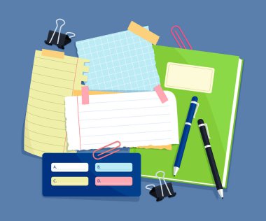 Kağıt notalar elle çizilmiş kompozisyon