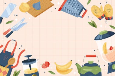 Yemek öğeleri elle çizilmiş çizgi film arkaplanı