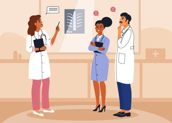 Health workers illustration in flat design