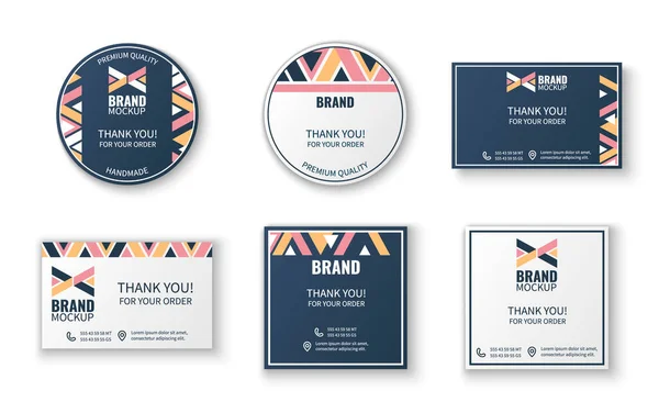 Realistic business stationary label set