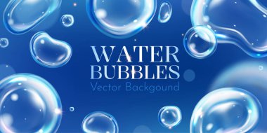 Gerçekçi su kabarcıkları arkaplan bileşimi