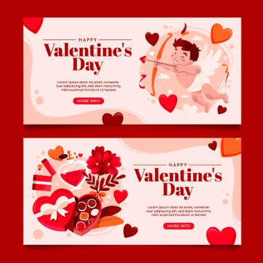 Düz Sevgililer Günü pankartları