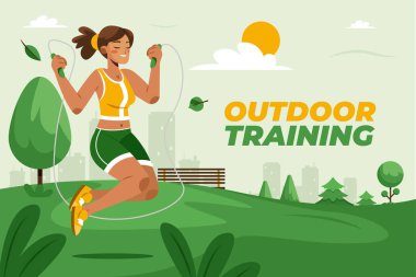 El çizimi düz açık hava eğitimi arka planında eski sevgilisini yapan bir kadın.