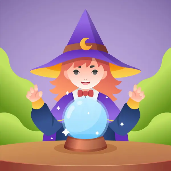 Hand Drawn Cartoon Magic Witchcraft Composition — Stock Photo, Image