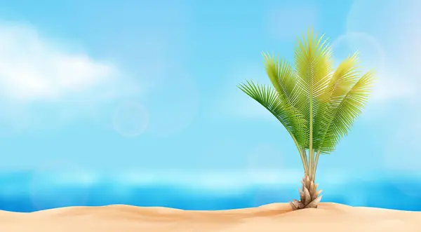 Realistic Palm tree background template