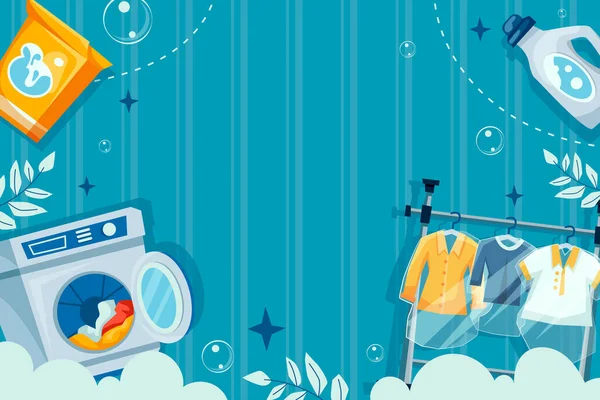 Tvätt Service Bakgrund Platt Design — Stockfoto