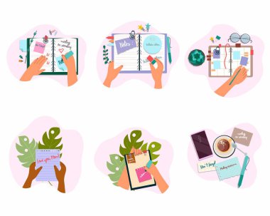 Kağıt notları elle çizilmiş dizaynda