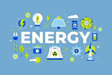 Düz tasarımda enerji arkaplanı