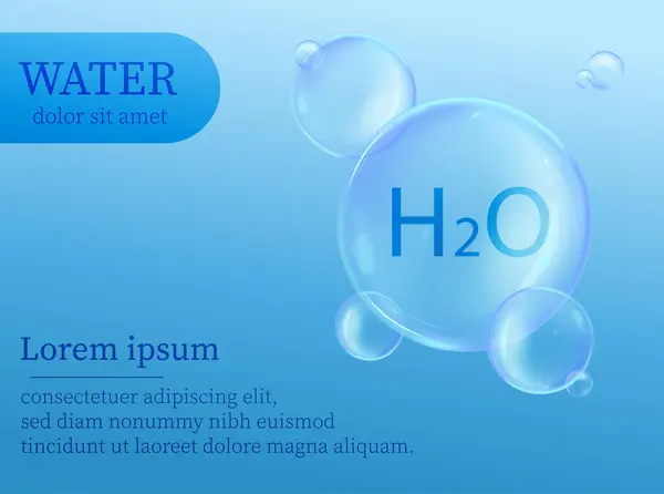Реалистичная Композиция Рекламы Пузырьков Воды — стоковое фото