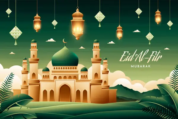 Fondo Eid Fitr Diseño Realista — Foto de Stock