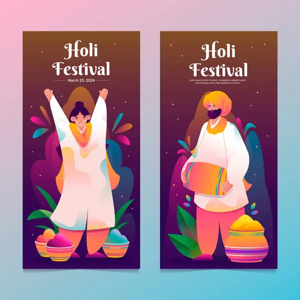 Holi Festival Banner Steigungsstil — Stockfoto