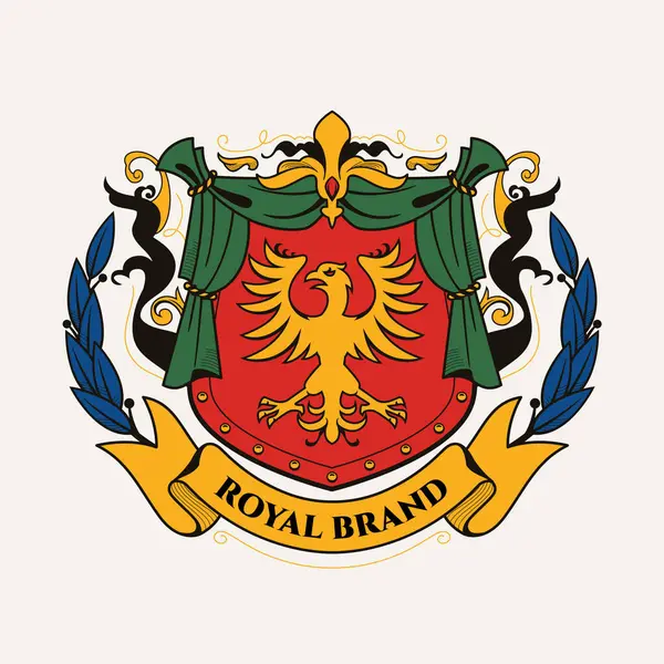 Emblema Heráldico Design Desenhado Mão — Fotografia de Stock