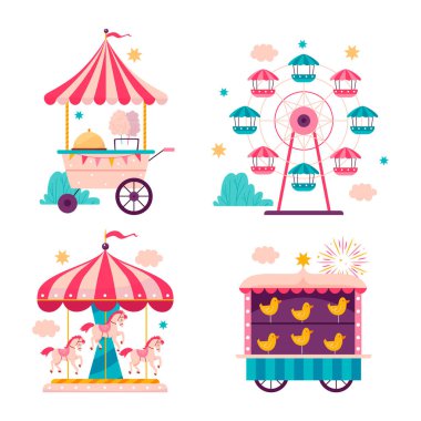 Düz lunapark mini kompozisyon koleksiyonu
