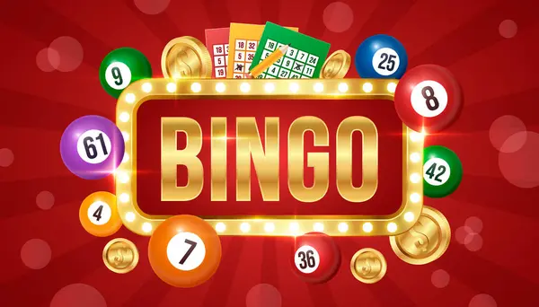Realistyczna Gra Bingo Skład — Zdjęcie stockowe