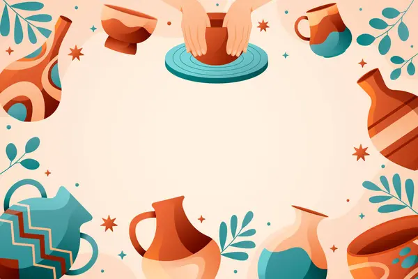 フラットデザインの陶器の背景 — ストック写真