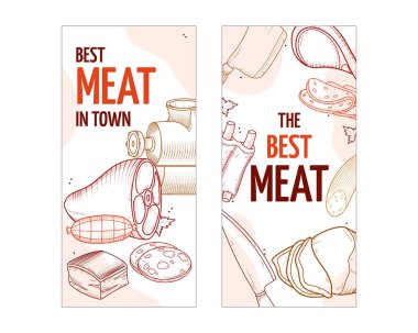 Elle çizilmiş kasap sancakları