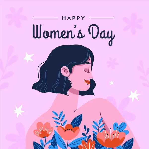 Womens Day Illustration Hand Drawn Style — Stock Photo, Image