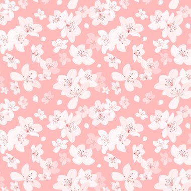Düz dizaynlı Sakura çiçeği deseni