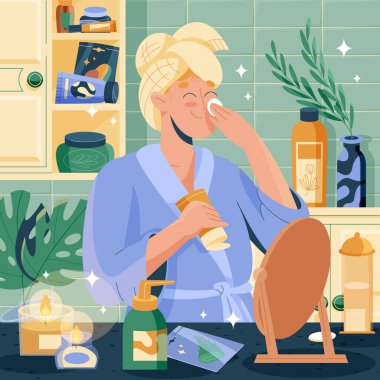 El çizimi düz cilt bileşimi arkaplanı