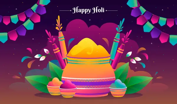Holi Festival Komposition Gradientenstil — Stockfoto