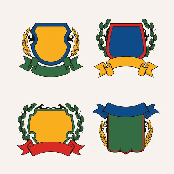 Heraldic Emblems Hand Drawn Design — Stock Photo, Image