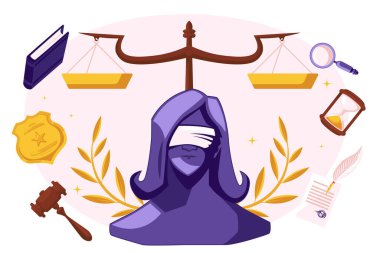 Düz tasarımda adalet illüstrasyonu