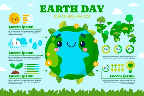 Hand drawn cartoon earth day infographics