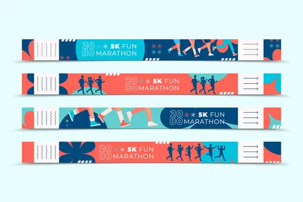 Armbänder Für Den Stadtmarathon Flachem Design lizenzfreie Stockfotos