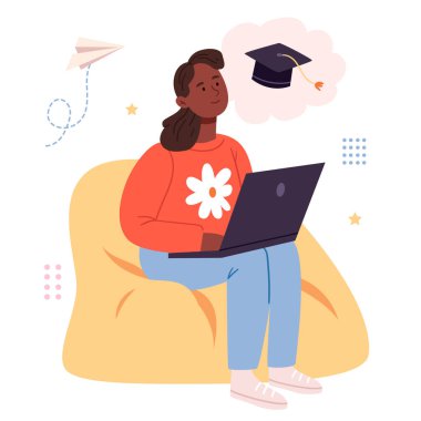 El çizimi düz üniversite kompozisyon arka planı