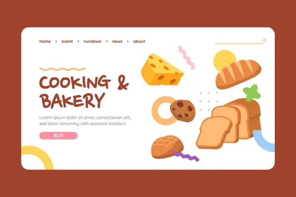 Bakery Landing Page Flat Design — Stock Photo, Image