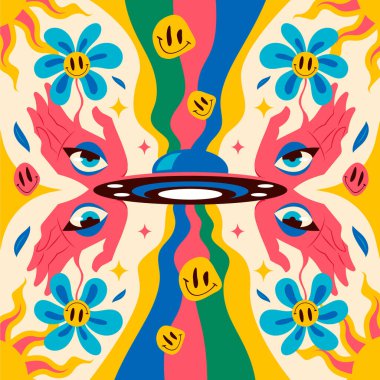 Düz tasarımda harika bir illüstrasyon