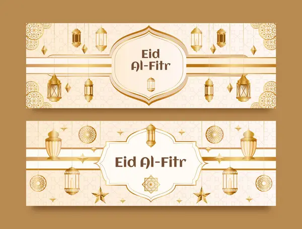 Banderas Eid Fitr Diseño Gradiente —  Fotos de Stock