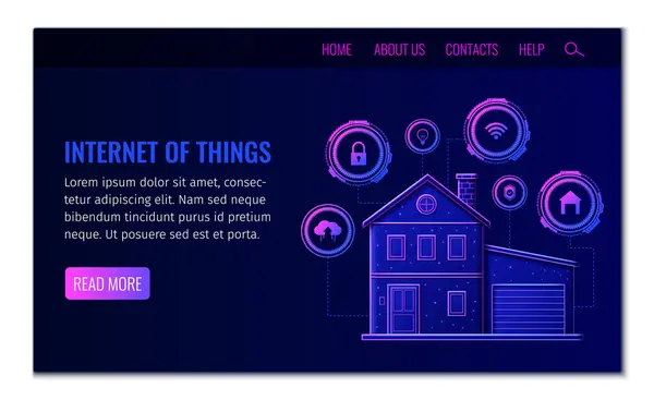 Iot Landing Page Gradient Design Royalty Free Stock Images