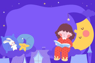 Yatma zamanı kompozisyonu elle çizilmiş tasarım