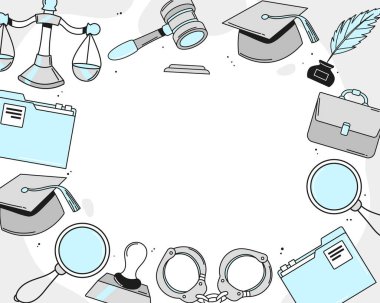 Elle çizilmiş tasarımda adalet arkaplanı