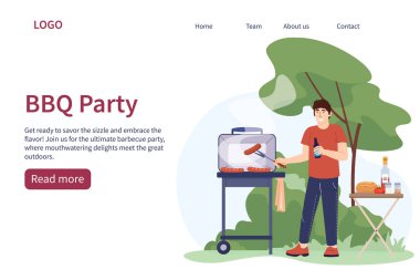 Düz dizaynlı piknik iniş sayfası