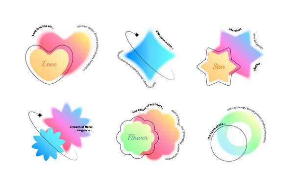 Blurred Gradient Realistic Shapes Collection Colorful Geome Royalty Free Stock Photos