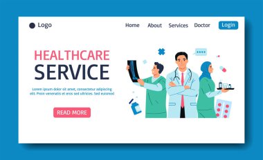 Sağlık çalışanı elle çizilmiş karikatür iniş sayfası