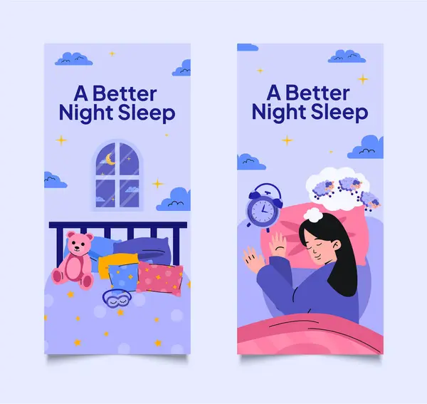 Bedtime Banner Vorlage Handgezeichnetem Design lizenzfreie Stockfotos