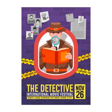Dedektif logosu çizilmiş poster.