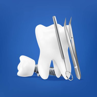 Gerçekçi izometrik diş bakımı bileşimi