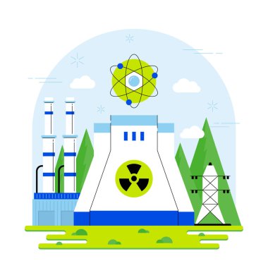 Düz tasarımda enerji illüstrasyonu