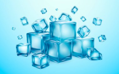 Gerçekçi bir şekilde buz küpleri çizimi