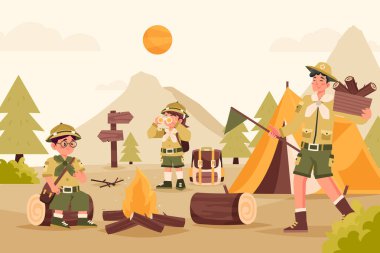 Scout illustration in flat design