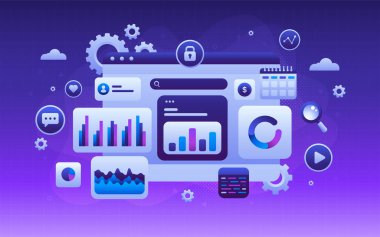 Gradient analyst data composition background