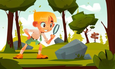 Elle çizilmiş keşif karikatürü kompozisyonu