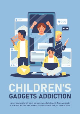 Düz dizaynlı Gadget Bağımlılık posteri