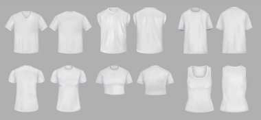 Gerçekçi tarzda hazırlanmış tişörtler